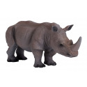 Figura realista de rinoceronte blanco pintada a mano para coleccionistas y juego educativo.