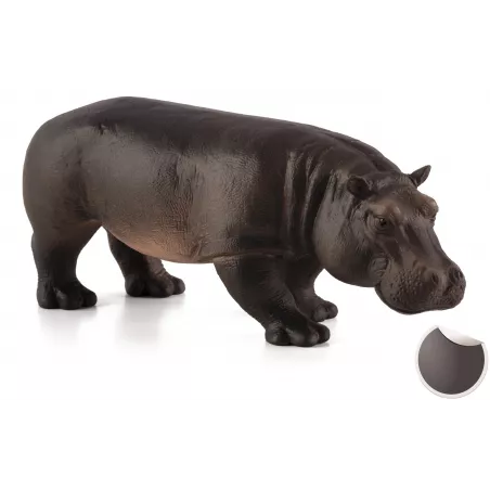 Figura detallada de hembra de hipopótamo de juguete marca Mojo para juego educativo y coleccionistas.