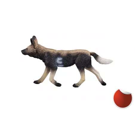 Figura decorativa y realista de perro de caza africano para coleccionistas.