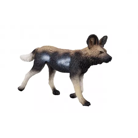 Figura decorativa y realista de perro de caza africano para coleccionistas.