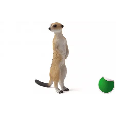 Figura realista de suricata en posición de alerta para coleccionistas y juego educativo.