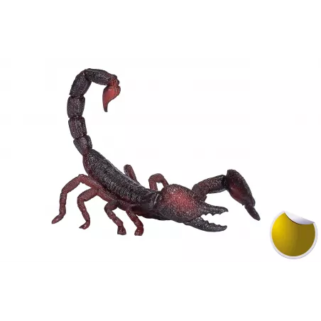 Figura realista de escorpión emperador esculpida y pintada a mano para decoración.