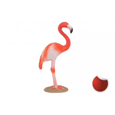 Figura decorativa de flamenco americano realista de la marca Mojo para decoración de interiores.