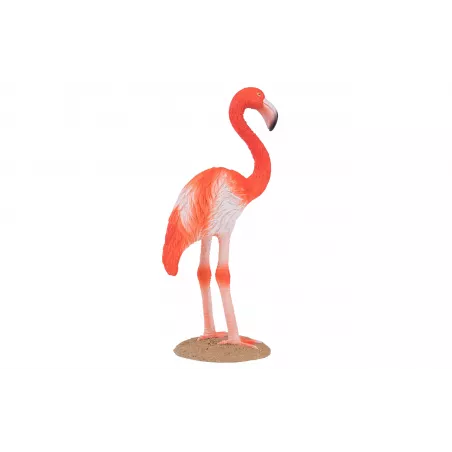 Figura decorativa de flamenco americano realista de la marca Mojo para decoración de interiores.