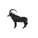 Figura decorativa realista de antílope sable esculpida con detalle para coleccionistas de fauna.