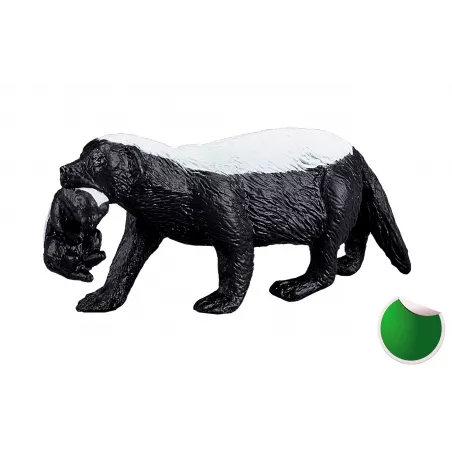Figura realista de tejón de miel hembra con su cachorro para coleccionistas