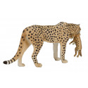 Figura de juguete de guepardo hembra con cachorro pintada a mano de Mojo para colección y juego.