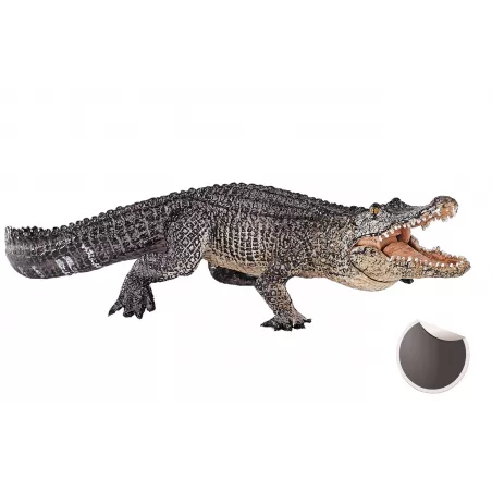 Figura de cocodrilo de juguete Mojo con mandíbula detallada pintada a mano para coleccionistas.