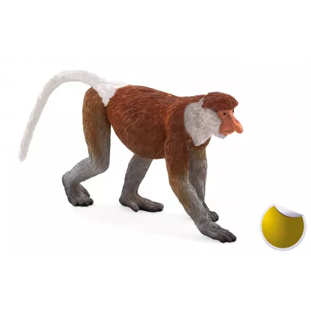 Figura realista de mono narigudo de Borneo para colección y decoración.