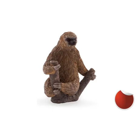 Figura decorativa detallada de un perezoso de dos dedos para estantería o escritorio.