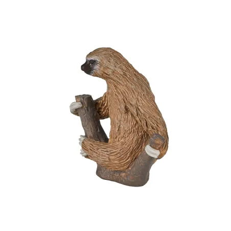 Figura decorativa detallada de un perezoso de dos dedos para estantería o escritorio.