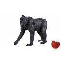 Figura realista de macaco crestado negro pintada a mano para coleccionistas y juego educativo.