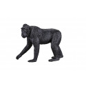 Figura realista de macaco crestado negro pintada a mano para coleccionistas y juego educativo.