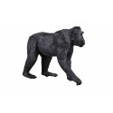 Figura realista de macaco crestado negro pintada a mano para coleccionistas y juego educativo.