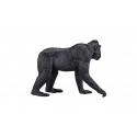 Figura realista de macaco crestado negro pintada a mano para coleccionistas y juego educativo.