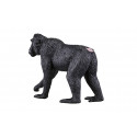 Figura realista de macaco crestado negro pintada a mano para coleccionistas y juego educativo.