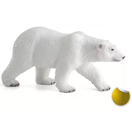 Figura realista de oso polar de juguete marca Mojo para coleccionistas y niños.