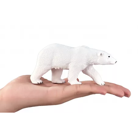 Figura realista de oso polar de juguete marca Mojo para coleccionistas y niños.