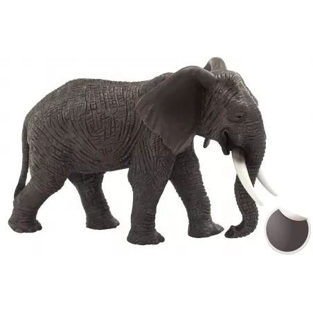 Figura realista de elefante africano con textura detallada para decoración y coleccionistas.