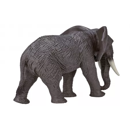 Figura realista de elefante africano con textura detallada para decoración y coleccionistas.