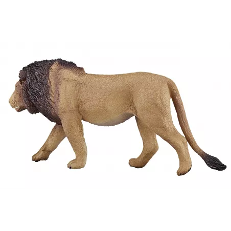 Figura de juguete de león macho marca Mojo pintada a mano con detalles realistas