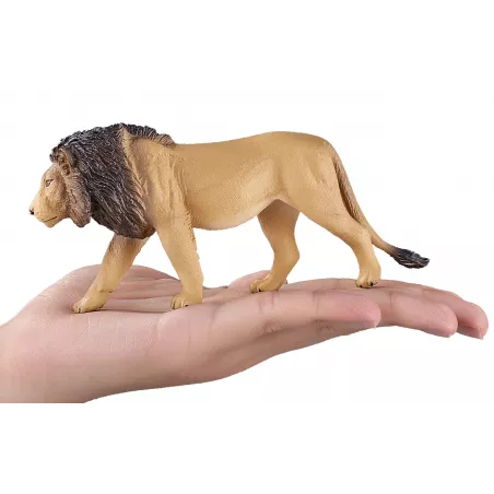 Figura de juguete de león macho marca Mojo pintada a mano con detalles realistas