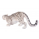 Figura realista de leopardo de las nieves con detalles anatómicos de alta calidad para coleccionistas.