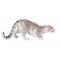 Figura realista de leopardo de las nieves con detalles anatómicos de alta calidad para coleccionistas.