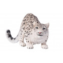 Figura realista de leopardo de las nieves con detalles anatómicos de alta calidad para coleccionistas.