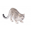 Figura realista de leopardo de las nieves con detalles anatómicos de alta calidad para coleccionistas.