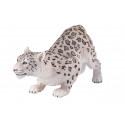 Figura realista de leopardo de las nieves con detalles anatómicos de alta calidad para coleccionistas.