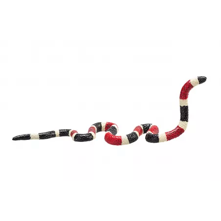 Figura detallada de serpiente coral con colores vibrantes y diseño realista educativo