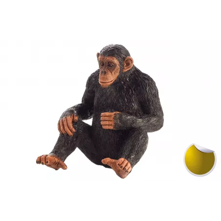 Figura realista de chimpancé de la colección Mojo pintada a mano para coleccionistas y juego educativo.