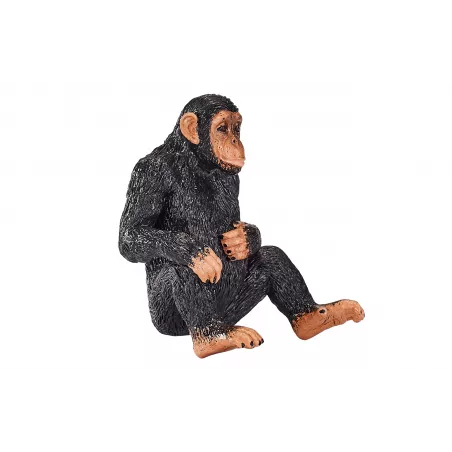 Figura realista de chimpancé de la colección Mojo pintada a mano para coleccionistas y juego educativo.
