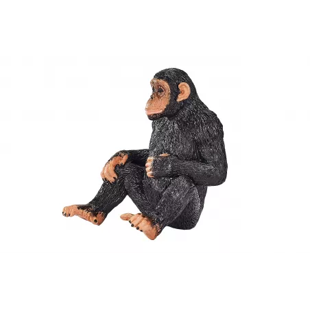 Figura realista de chimpancé de la colección Mojo pintada a mano para coleccionistas y juego educativo.