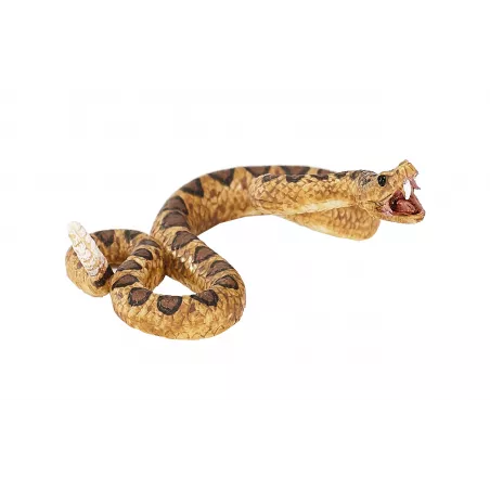 Figura detallada y realista de serpiente de cascabel para decoración y coleccionistas de la naturaleza.
