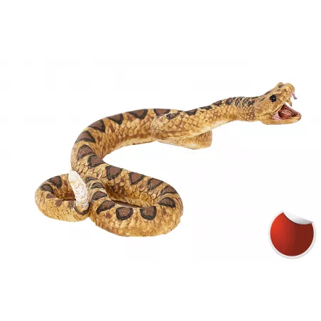 Figura detallada y realista de serpiente de cascabel para decoración y coleccionistas de la naturaleza.