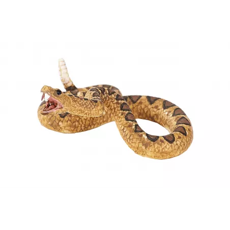 Figura detallada y realista de serpiente de cascabel para decoración y coleccionistas de la naturaleza.