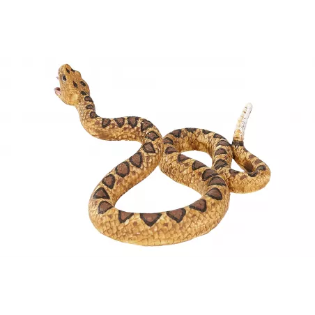 Figura detallada y realista de serpiente de cascabel para decoración y coleccionistas de la naturaleza.