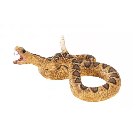 Figura detallada y realista de serpiente de cascabel para decoración y coleccionistas de la naturaleza.