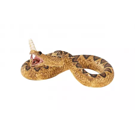 Figura detallada y realista de serpiente de cascabel para decoración y coleccionistas de la naturaleza.