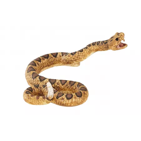 Figura detallada y realista de serpiente de cascabel para decoración y coleccionistas de la naturaleza.