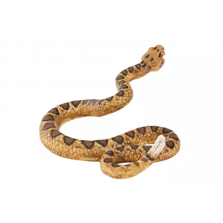 Figura detallada y realista de serpiente de cascabel para decoración y coleccionistas de la naturaleza.