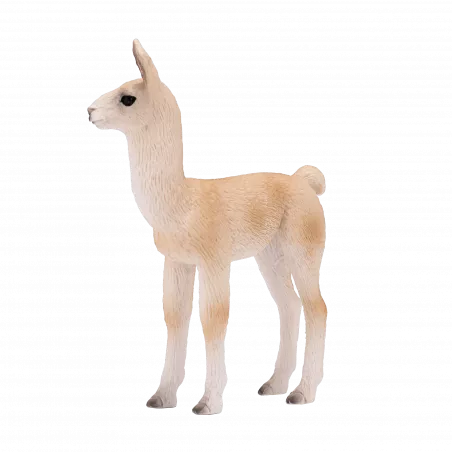 Figura artesanal de llama bebé con diseño realista para decoración de interiores y juego infantil.