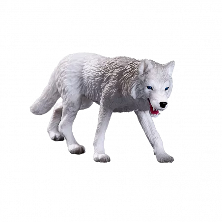 Figura de lobo ártico Mojo pintada a mano, juguete realista y detallado de colección.