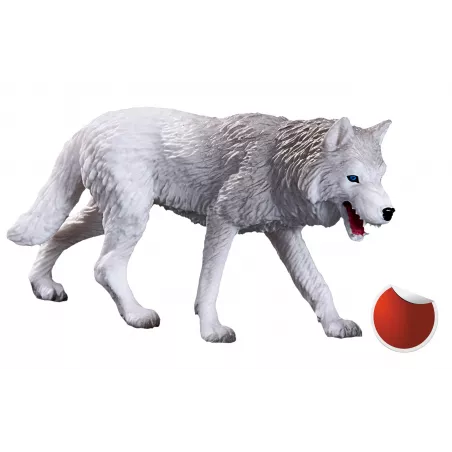 Figura de lobo ártico Mojo pintada a mano, juguete realista y detallado de colección.