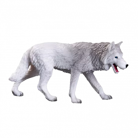 Figura de lobo ártico Mojo pintada a mano, juguete realista y detallado de colección.
