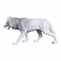 Figura de lobo ártico Mojo pintada a mano, juguete realista y detallado de colección.