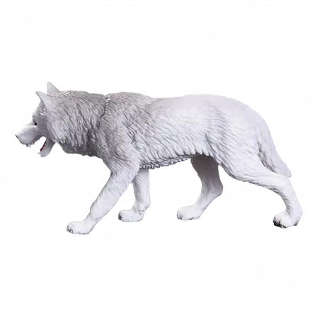 Figura de lobo ártico Mojo pintada a mano, juguete realista y detallado de colección.
