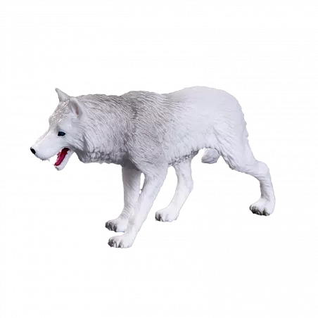 Figura de lobo ártico Mojo pintada a mano, juguete realista y detallado de colección.